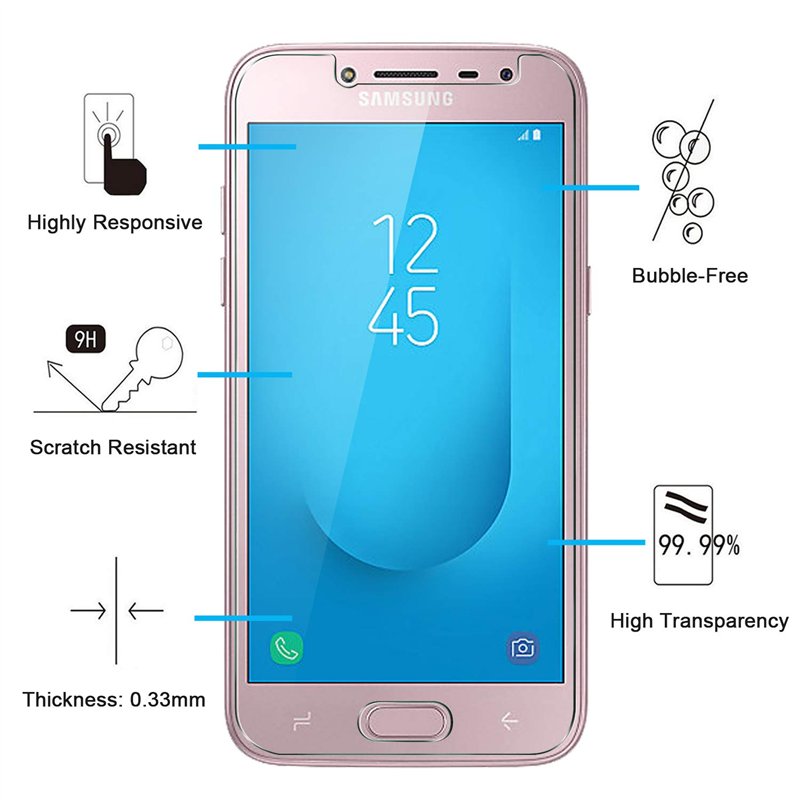 Image secondaire de NEW'C Lot de 2, Verre Trempé Compatible avec Samsung Galaxy J2 2018, Film Protection écran sans Bulles d'air Ultra Résistant (0,