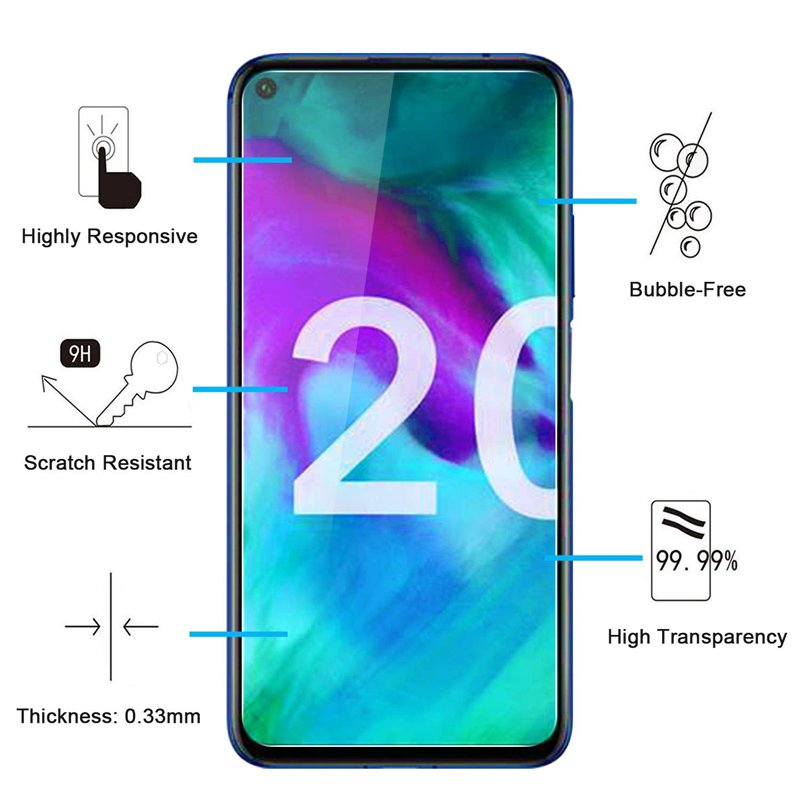 Image secondaire de NEW'C Lot de 2, Verre Trempé pour Honor 20, 20 Pro, Film Protection écran efficace contre les Rayures - sans Bulles - Ultra Rési
