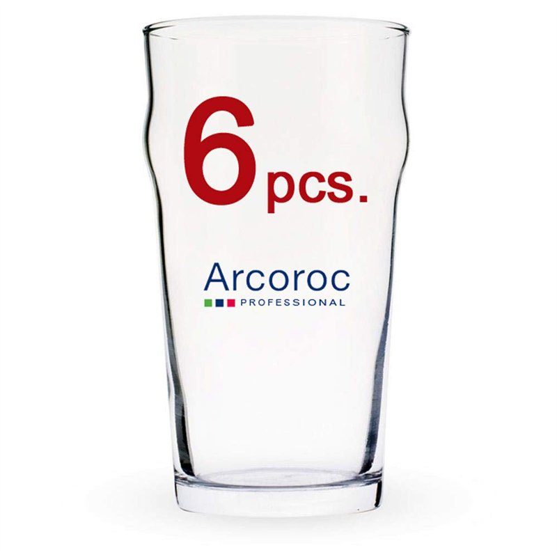ARCOROC Nonic Pint Beer Glass 570 ML Set of 6