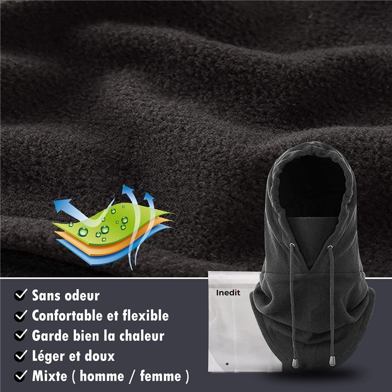 Image secondaire de Cagoule Polaire Hiver Multifonction – Bonnet + Echarpe + Cache Cou Homme Femme – Vêtement pour Froid Extreme