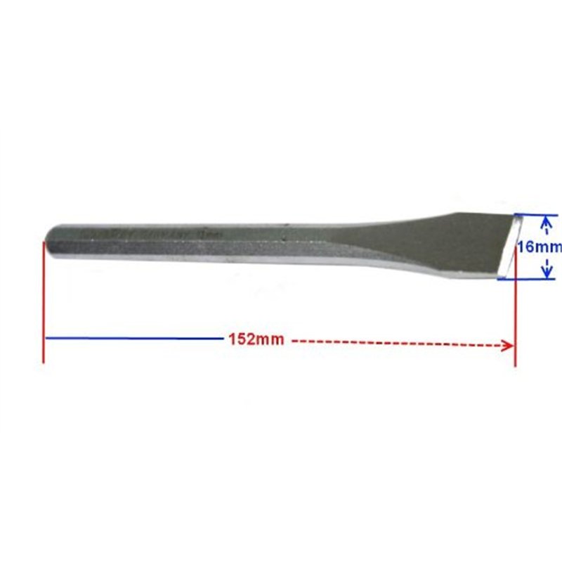 Image secondaire de AERZETIX - Ciseau à taille-pierre ciment brique - Plat - Polygonal - 15mm - C2256