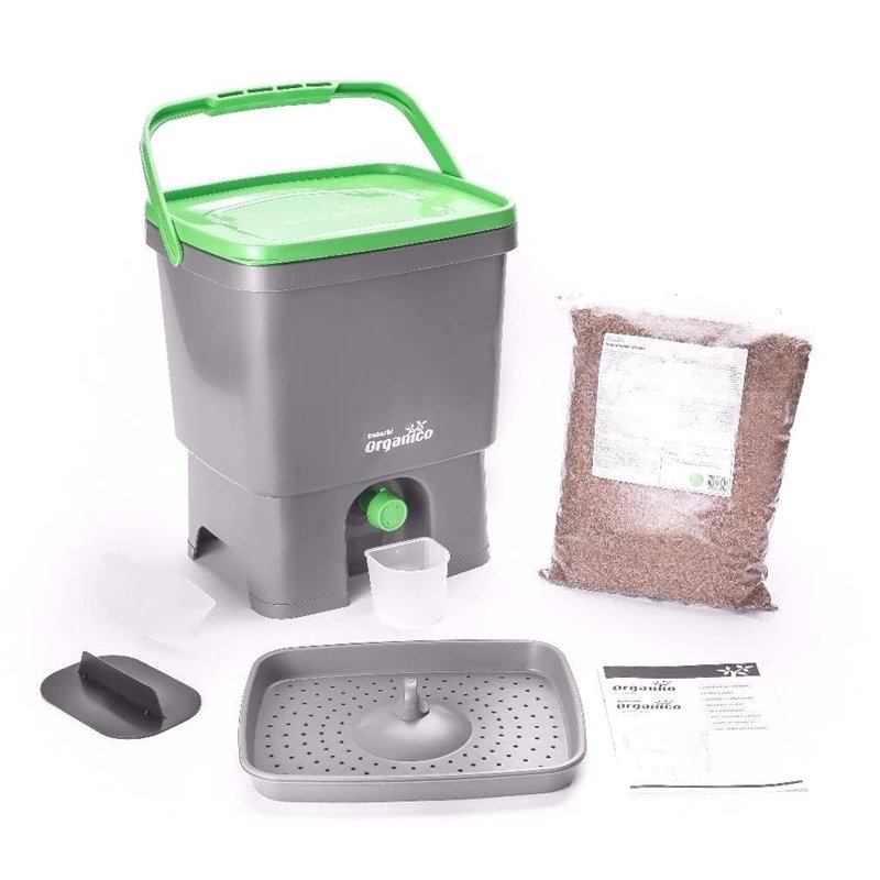 Skaza 019750029 Composteur Organico & Activateur, Gris/Vert
