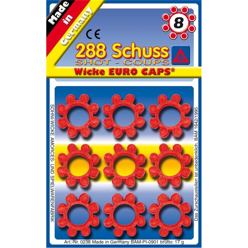 Schrödel 8020238 Amorces 288 Coups pour 8-Coups Pistolets, One Size