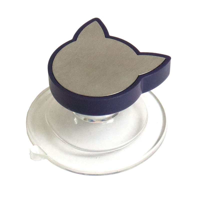 Prym Nadelmagnet Katze 610274 Aimant à épingles « Chat », Métal, Silver, Clear, Plum Blue, 45 x 45 x 25 mm
