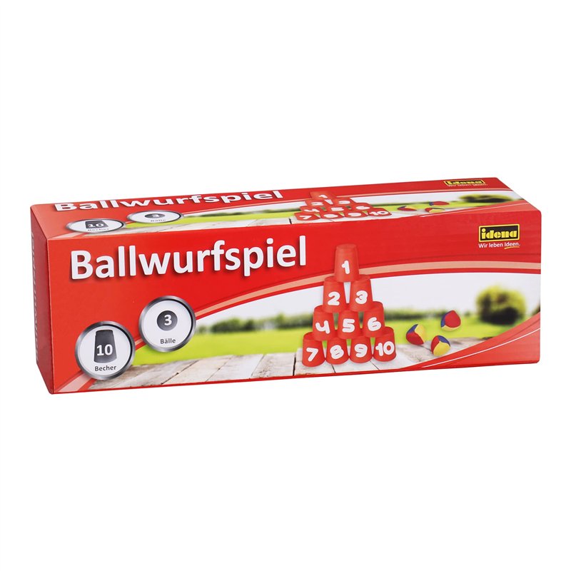 Image secondaire de Idena 40416 - Jeu de lancer de balles avec 10 gobelets et 3 balles, dès 3 ans, pour les fêtes d'anniversaire, dans le jardin ou