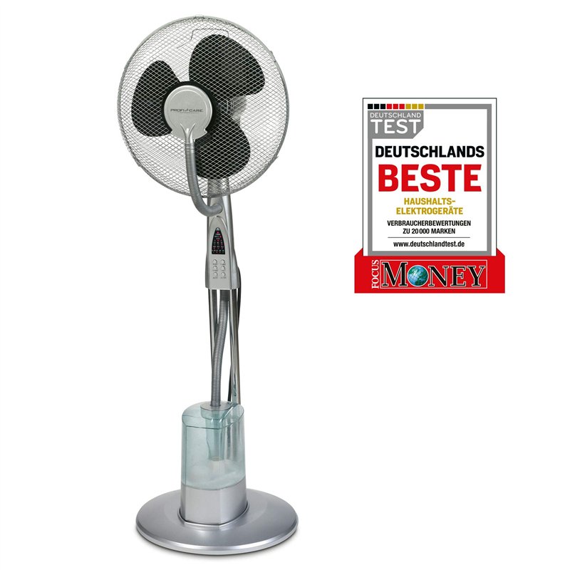ProfiCare PC-VL 3069 LV Ventilateur sur pied avec brumisation d'eau à 3 niveaux et télécommande multifonction, humidificateur av