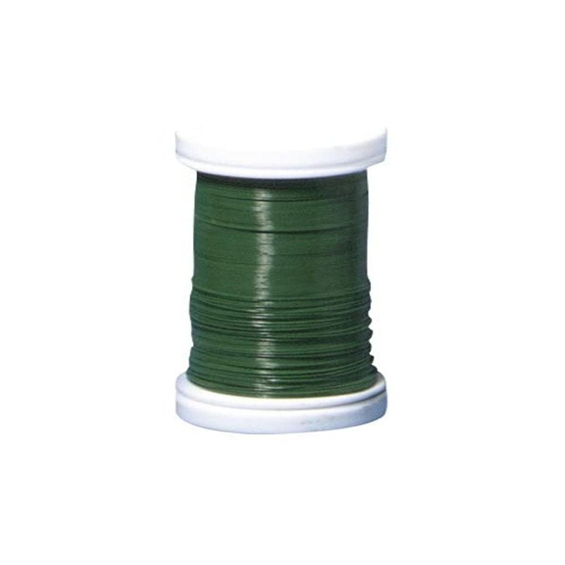Rayher Bobine de fil de fer, couleur verte, ø 0,30mm, longueur 100m, multi-usage, art floral, communions, mariage, Pâques, Noël-