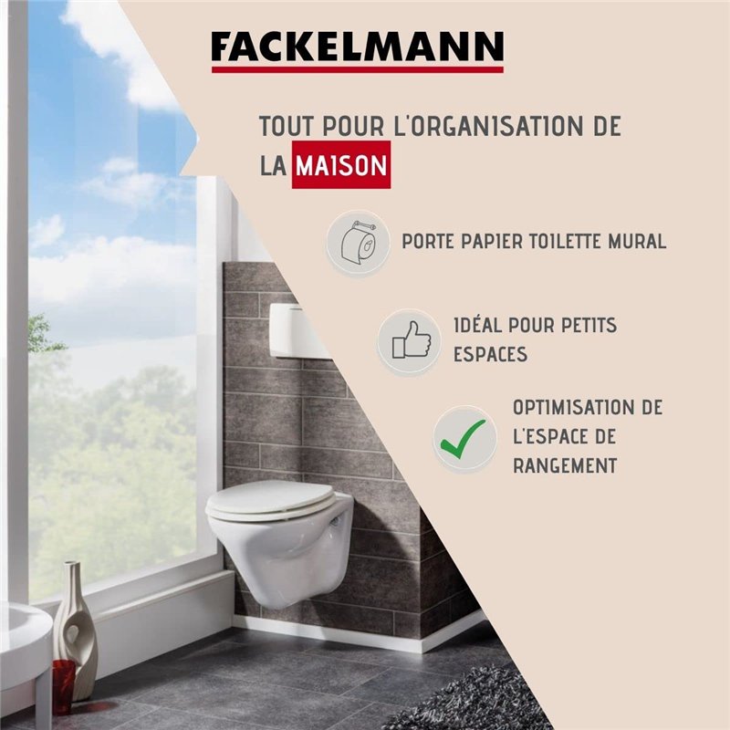 Image secondaire de Fackelmann 86762 Porte Papier Toilette Mural, Porte Papier Toilette, Porte Rouleau de Papier Toilette, dérouleur Papier Toilette