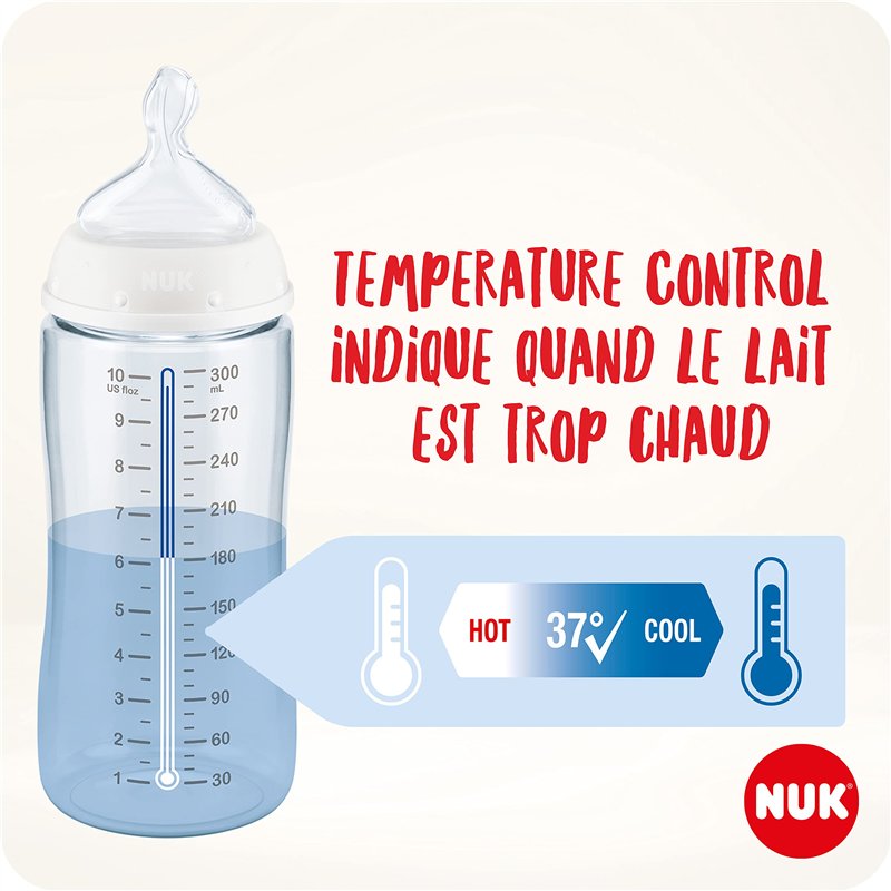 Image secondaire de NUK Perfect Start First Choice+ Lot biberon | 0-6 mois | 4 biberons anti-coliques, 1 sucette, 1 goupillon et plus encore | Sans