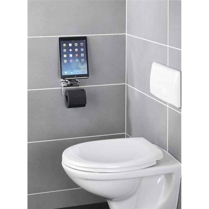 Image secondaire de WENKO Dérouleur papier WC avec tablette acier inox Brillant