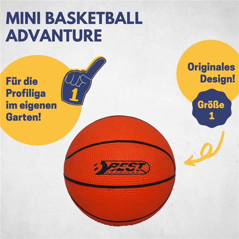 Image secondaire de BEST SPORTING Mini Ballon de Basketball Micro Adventure - Taille 1, Orange, 160 g - Qualité Supérieure pour Enfants