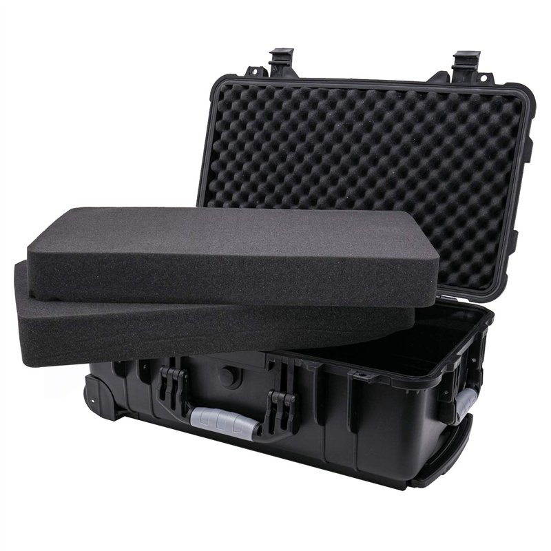 Image secondaire de HMF ODK400 Valise à roulettes d'extérieur avec mousse prédécoupée 56 x 34,5 x 23 cm, Noir , 56 x 34,5 x 23 cm, Extérieur/utilita