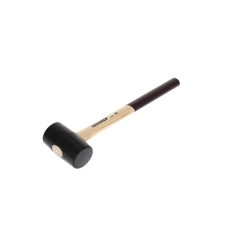 GEDORE Maillet caoutchouc avec manche en bois, Maillet en cuir, Ø 55 mm, Marteau avec manche en frêne, Avec 2 tables plates, Out