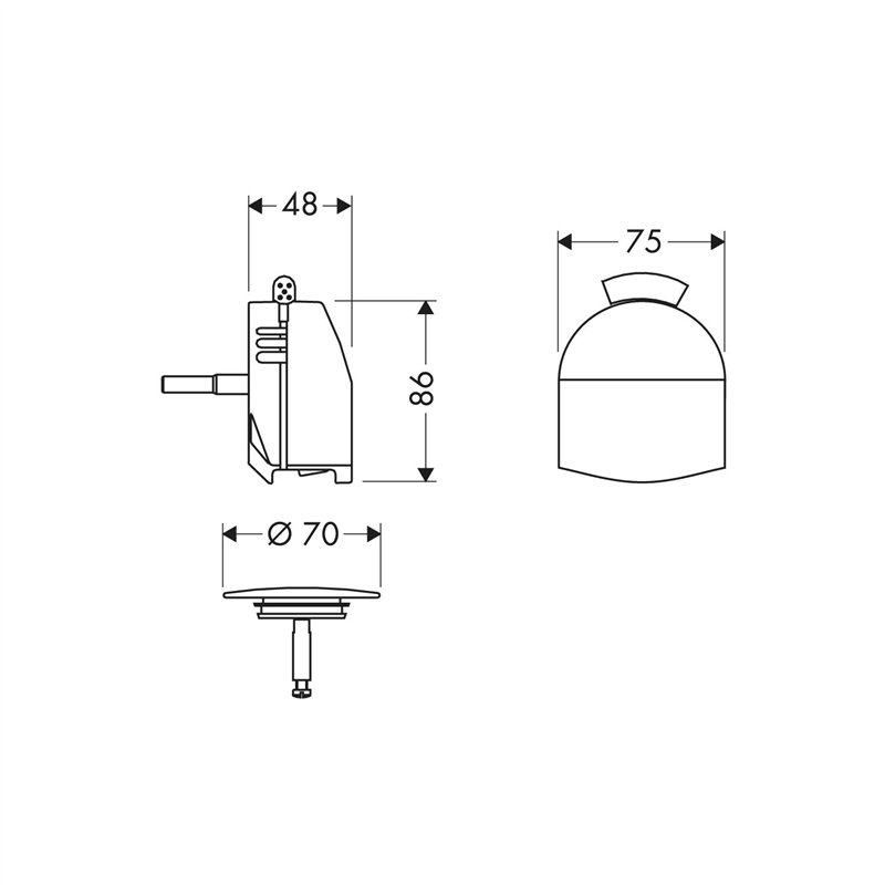 Image secondaire de hansgrohe Exafill Set Complet de vidage pour baignoire, chromé, 58128000