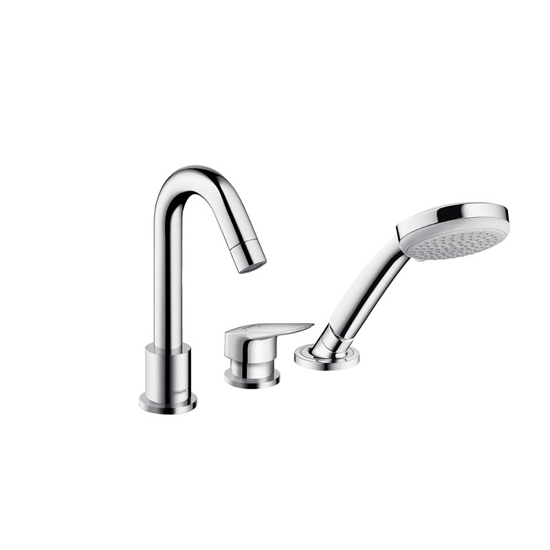 hansgrohe Logis Set de finition mitigeur 3 trous pour montage sur bord de baignoire, chromé, 71310000