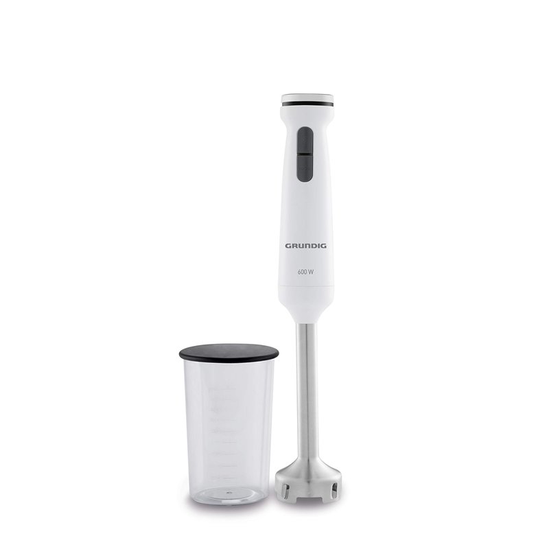 Grundig BL 6840 Mixeur plongeant 600 W avec 4 couteaux en acier inoxydable, verre doseur 1 l Blanc/noir