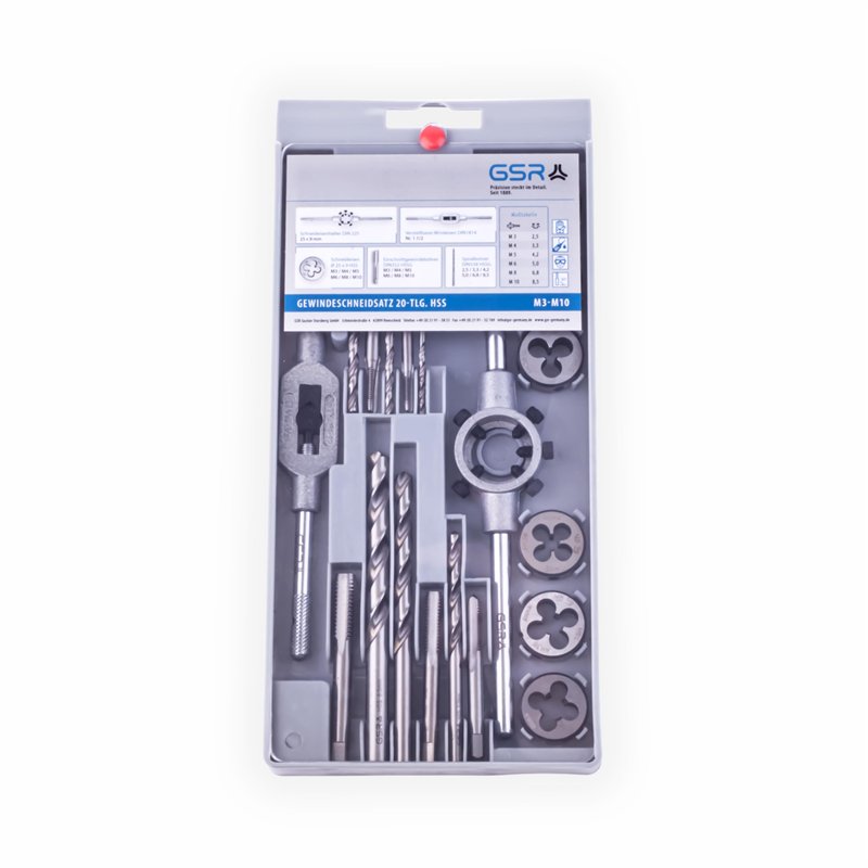Professionnel et filières 20 pièces, HSS-G à filetage métrique M3 de M10, Schneider, filetage Filière, Carroteuse, Halte Outils 