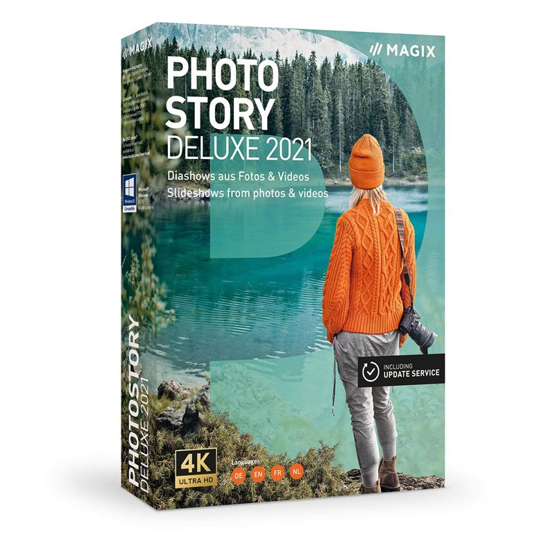 Photostory Deluxe, version 2021 : des diaporamas animés avec vos photos et vidéos|Deluxe|multiple|limitless|PC|Disque