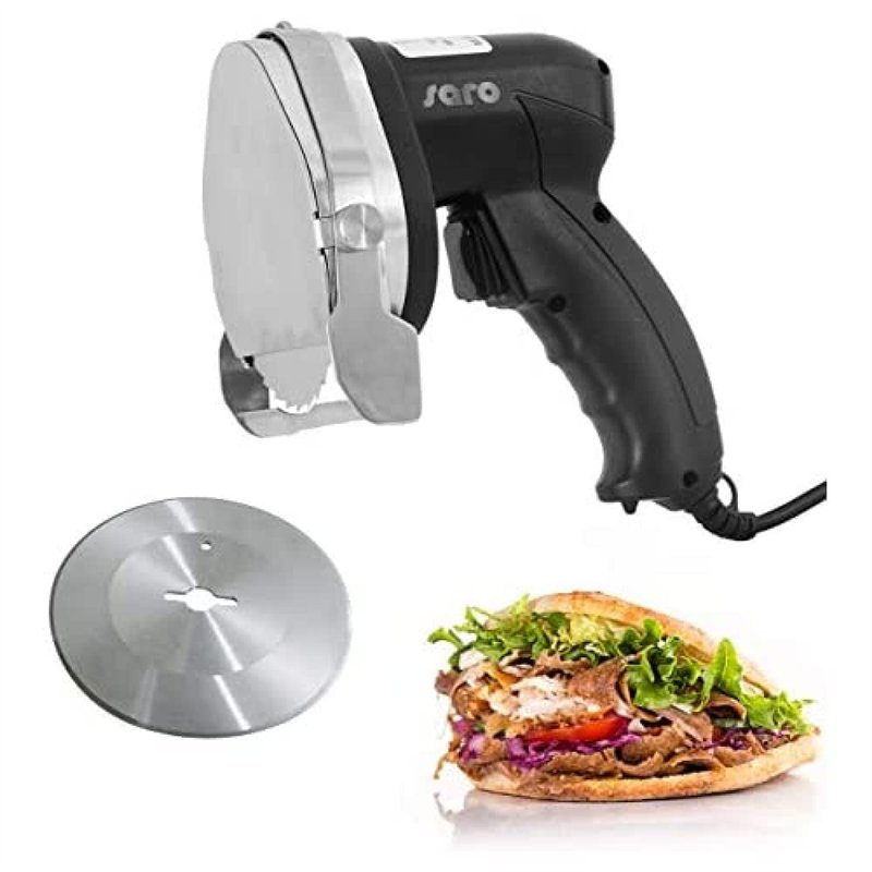Saro Couteau de découpe professionnel électrique 418-1020 ED 100 pour Döner Kebab et Gyros, noir/Edelstahl