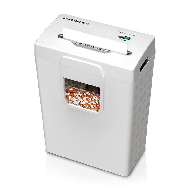 Ideal Shredcat 8250 Destructeur de Papier, Coupe croisée 4 x 40 mm (8 Feuilles, Niveau de sécurité P-4, Conforme au RGPD, Corbei