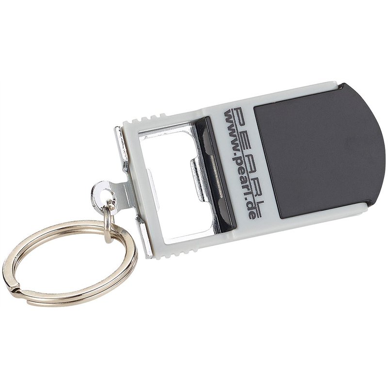 Porte-clés 3 en 1 : lampe LED, ouvre-bouteille et support pour smartphone [Pearl]