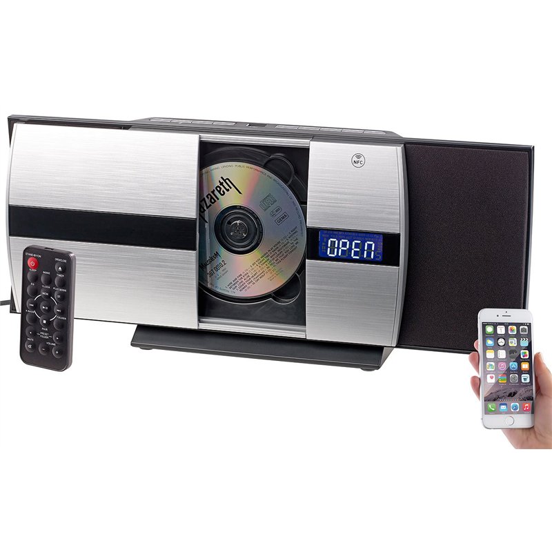 auvisio Lecteur CD Vertical : chaîne stéréo Verticale avec Bluetooth, CD, MP3, Fonction Radio, AUX, NFC, 20 W (chaîne de Musique