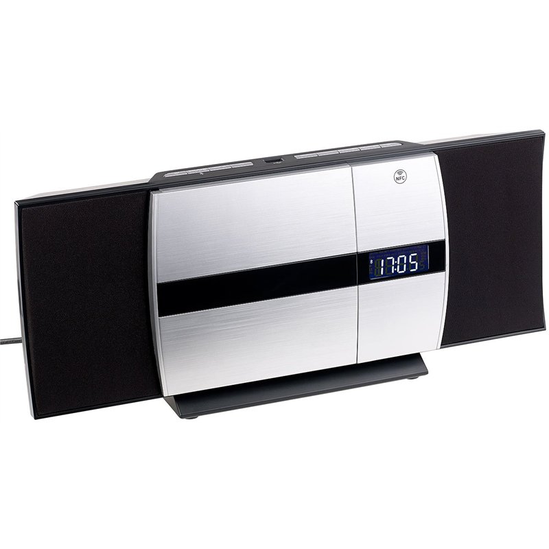 Image secondaire de auvisio Lecteur CD Vertical : chaîne stéréo Verticale avec Bluetooth, CD, MP3, Fonction Radio, AUX, NFC, 20 W (chaîne de Musique