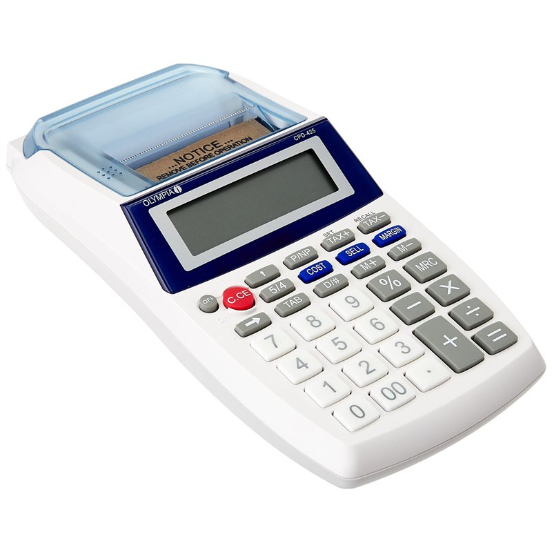 Olympia Calculatrice de bureau avec rouleau de papier avec écran LCD à 12 chiffres I Calculatrice pratique avec rouleau de papie