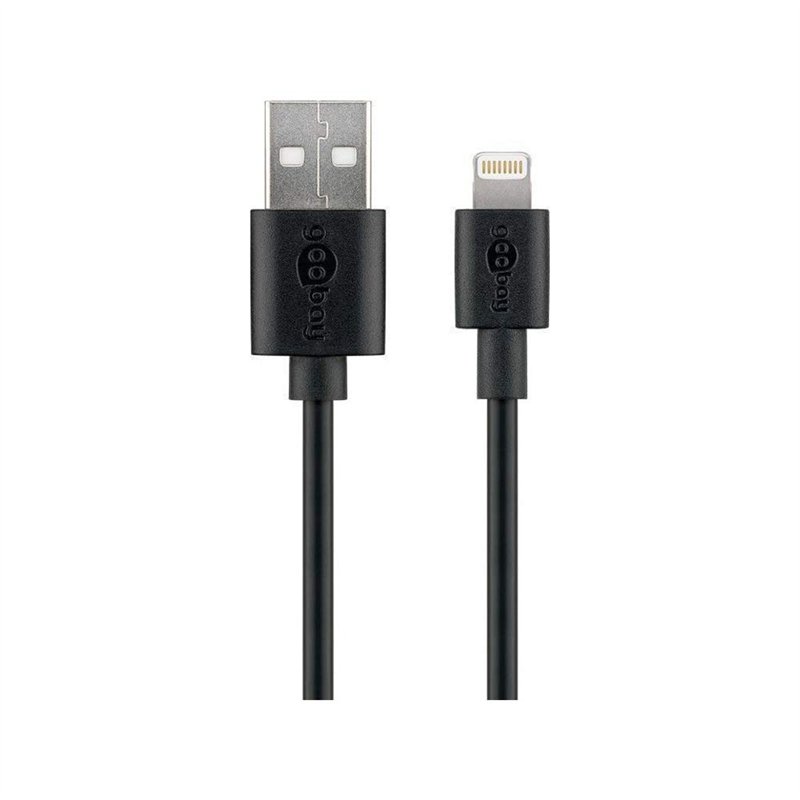 Câble de Synchronisation et de Chargement USB, Noir, 1m Longueur de Câble - 63523