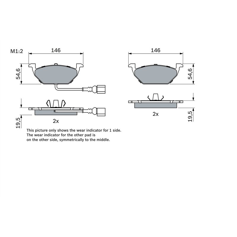 Image secondaire de Bosch BP264 - Plaquettes de Frein Avant pour Voiture - Qualité Bosch - Réduction du Bruit et de la Poussière - Certifié ECE-R90