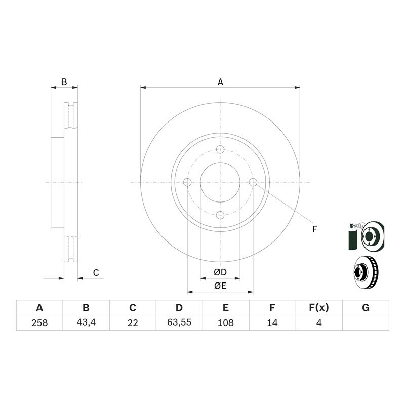 Image secondaire de Bosch BD791 Disques de frein - certification ECE-R90-1 jeu de 2 disques