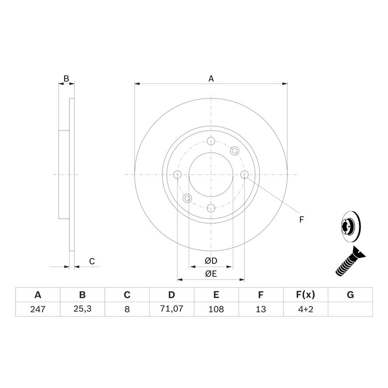 Image secondaire de Bosch BD395 Disques de frein - certification ECE-R90-1 jeu de 2 disques