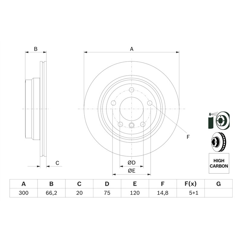 Image secondaire de Bosch BD1141 Disques de frein - certification ECE-R90-1 jeu de 2 disques