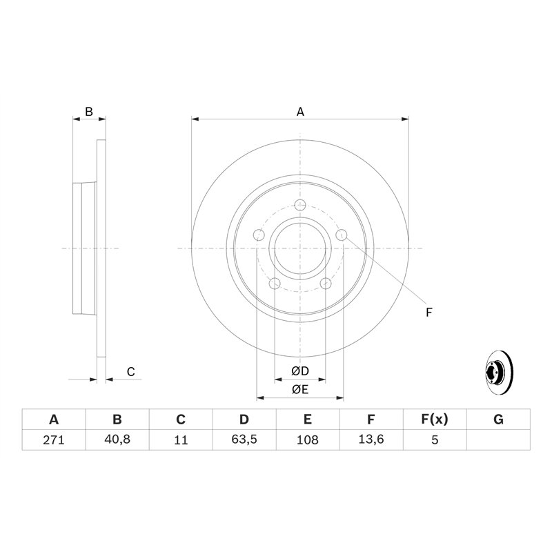 Image secondaire de Bosch BD1593 Disques de frein - certification ECE-R90-1 jeu de 2 disques