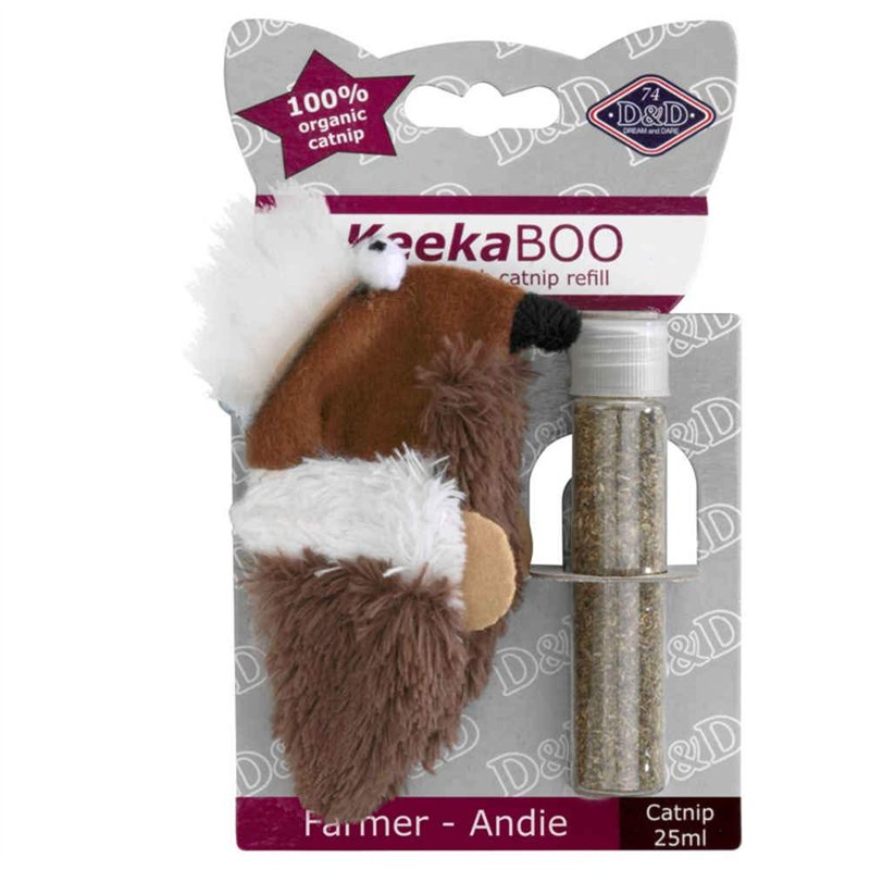 D&D KeekaBOO Fermier Andie Jouet avec Cataire pour Chat 9 cm