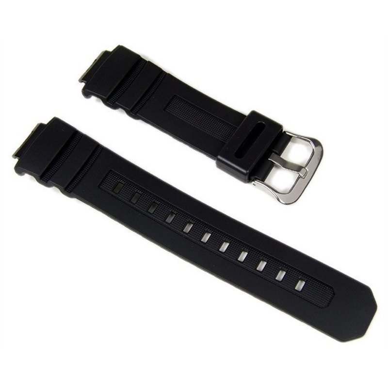 Casio Bracelet de montre de rechange authentique 10273059 AWG-M100F-1BD, AW-590-1AW + autres modèles, noir, bracelet noir, Noir,
