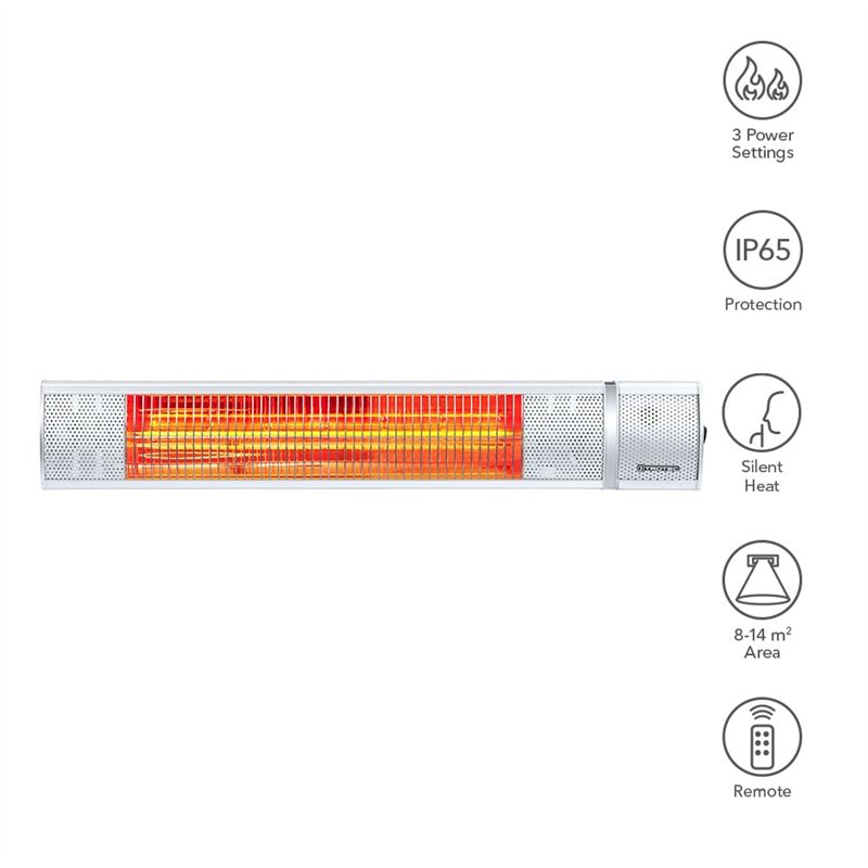 Image secondaire de TROTEC Radiant Infrarouge électrique IR 2050 Parasol Chauffage électrique Infrarouge Radiateur Radiant Halogene Mural pour Terra