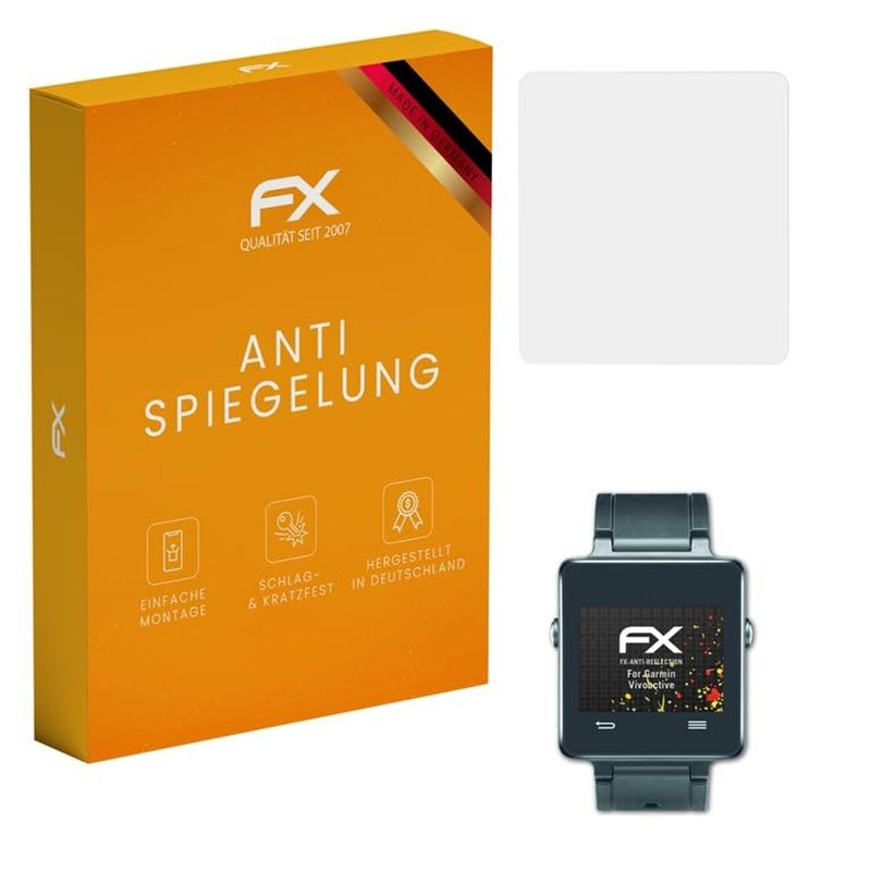 atFoliX Protecteur d'écran compatible avec Garmin Vivoactive Film Protection d'écran, antiréfléchissant et absorbant les chocs F