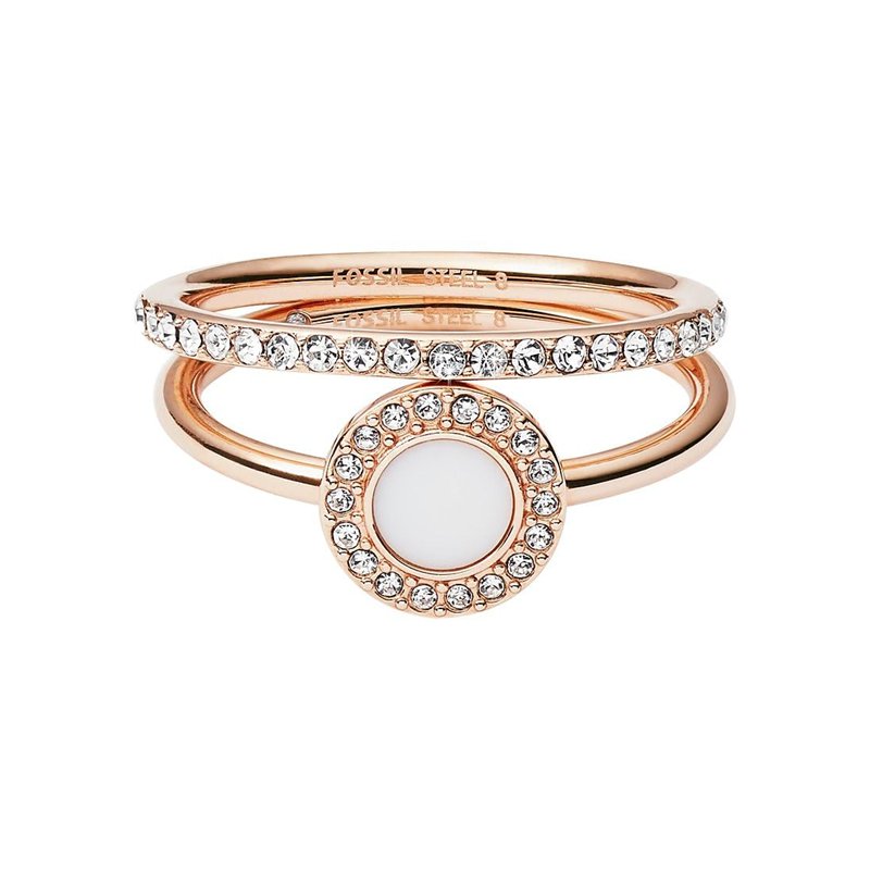 Fossil Bague Pour Femme, Bague En Acier Inoxydable Or Rose, JF02666791