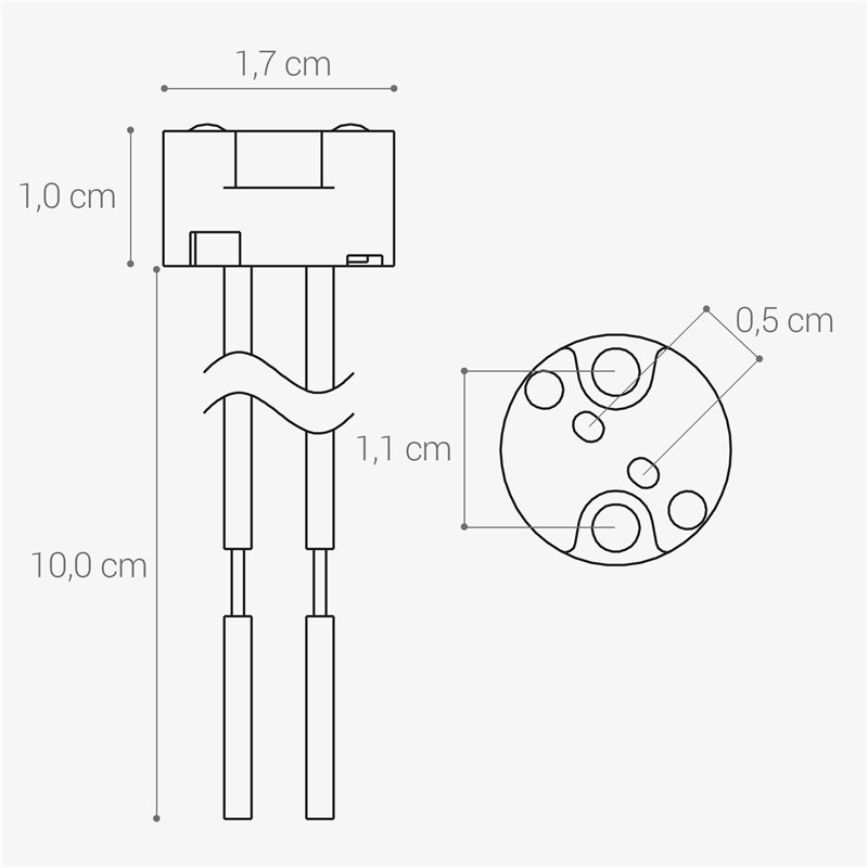 Image secondaire de kwmobile Lot 10x douille GU5.3 - Douille GU5.3 ou MR16 - Support avec câble 12V - Pour lampe luminaire ampoule telles que LED ha