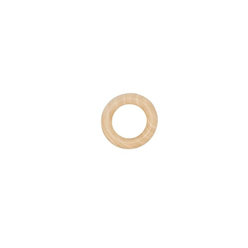 Image secondaire de Lot de 10 anneaux en bois de qualité supérieure, diamètre : 3 cm, épaisseur : 7 mm, couleur naturelle