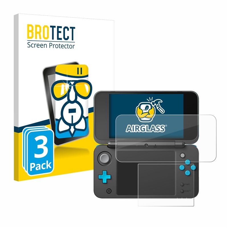 brotect Protection Écran Verre pour New Nintendo 2DS XL (3 Pièces) Film Protecteur Vitre 9H [Anti-Rayures, Transparent]