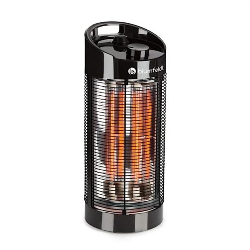 Klarstein Chauffage d'Appoint Electrique à Infrarouge, Pour Intérieur et Jardin, 1200W, Oscillation à 360, Minuterie, LED