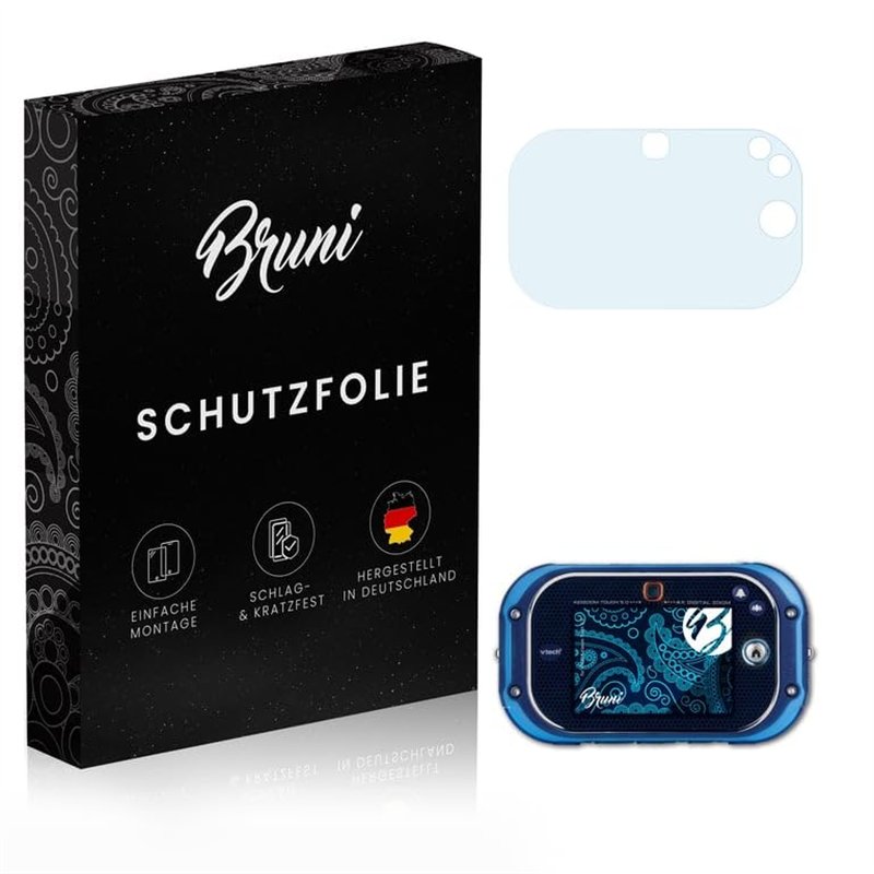 Bruni Protecteur d'écran compatible avec VTech Kidizoom Touch 5.0 Film Protecteur, cristal clair Écran protecteur (2X)