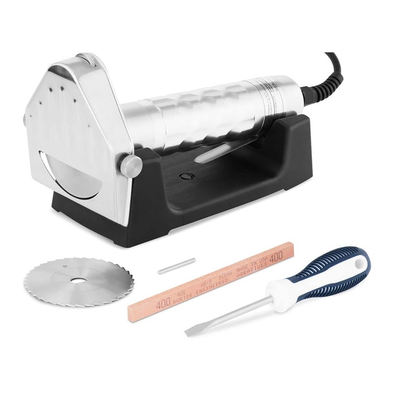 Royal Catering RCKK-80.3 Couteau À Kébab Électrique Shawarma (Vitesse de rotation : 8 000 tr/min, Épaisseur de coupe : 0 - 6 mm,