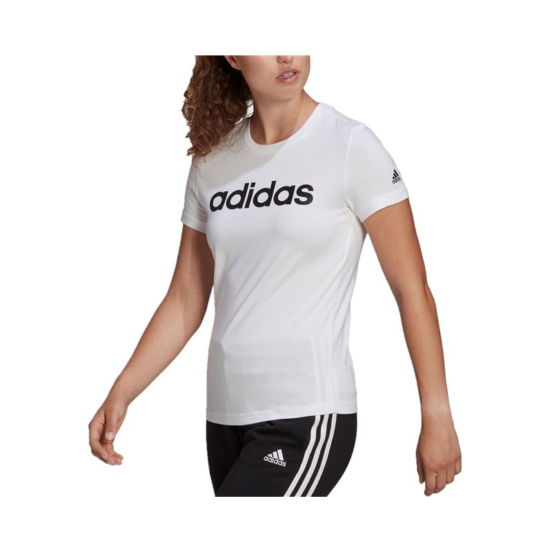 adidas Femme Essentials Slim Logo Tee, White / Black, M