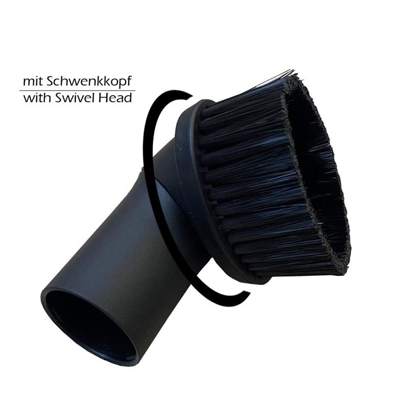 Image secondaire de Premium Brosse d'aspirateur pour meubles, Brosse ronde - avec diamètre de 35mm – avec tête pivotante – Convient pour AEG, Bosch,