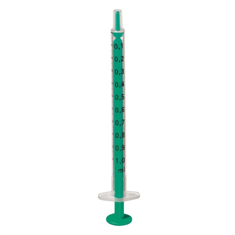 B. Braun 9166017 URUNKT-F jetable 2P seringue à injecter, verte, capacité de 1 ml, paquet de 100