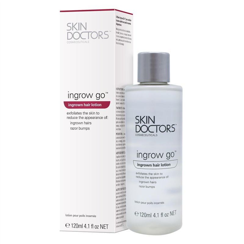 Skin Doctors Ingrow Go Lotion | Lotion pour poils incarnés | Appliquer en prévention sur les jambes, la zone du maillot, les ais