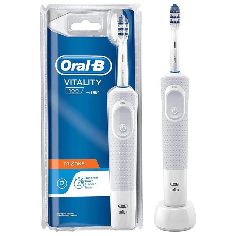 Brosse à dents électrique Oral-B Vitality D-100 Trizone Blanc